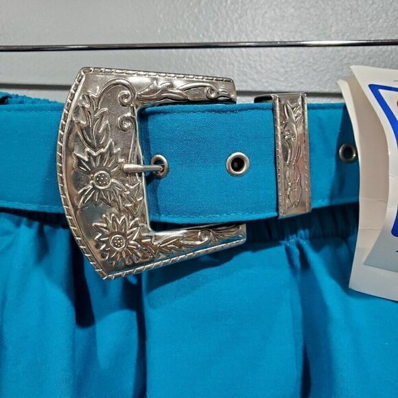 Vintage NWT Western Collection Women's Blue A-line Belted Skirt Buttons Sz XL - Picture 5 of 15